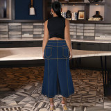 Plus Size Women's Denim Casual Long Skirt