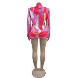 Fashion Women's Long-Sleeved Printed Blazer Trendy Jacket