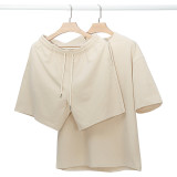 Fashionable Cotton Short-Sleeved T-Shirt Shorts Summer Casual 2 Pieces Set