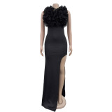 Fashion Women's V-Neck Sleeveless Long Slit Dress