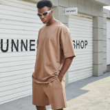 Fashionable Cotton Short-Sleeved T-Shirt Shorts Summer Casual 2 Pieces Set