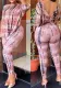 Fall Women Casual Print Top and Shorts Two-piece Set