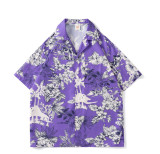 American Retro Classic Flower Shirt Men's Short-Sleeved Summer Casual Loose Hawaiian Shirt