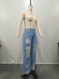 Sexy Fashion Ripped Denim Pants