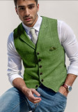 Spring Autumn Style Men's Casual  Slim Plaid Vest Slim Vest