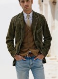 Spring Autumn Corduroy Blazer Casual Men's Jacket