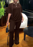 Fashion Loose T-Shirt Long Wide-Leg Pants Two-Piece Suits For Women