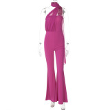 Women summer Strapless Halter Neck Jumpsuit