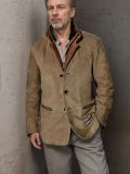 Spring Autumn Men's Fashion Retro Casual Jacket Turndown Collar Patchwork Contrasting Coat