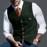 Spring Autumn Style Men's Casual  Slim Plaid Vest Slim Vest