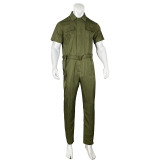 Men Casual Cargo Jumpsuit with waistband