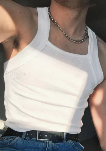 Men Solid Tank Top