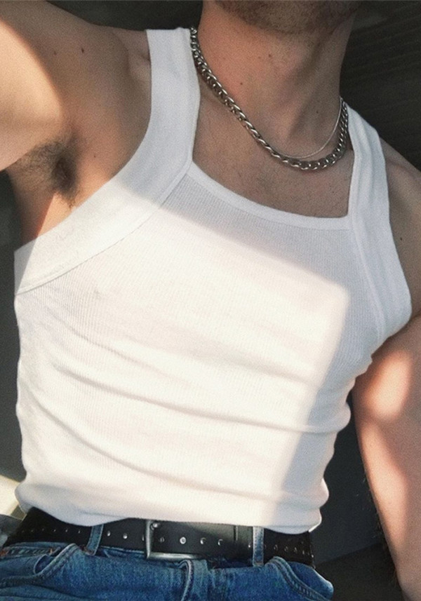 Men Solid Tank Top
