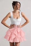 Women Solid Sexy Bow Pleated Skirt