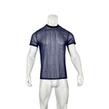 Men See-Through mesh sexy T-shirt