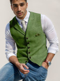 Spring Autumn Style Men's Casual  Slim Plaid Vest Slim Vest