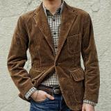 Spring Autumn Corduroy Blazer Casual Men's Jacket