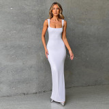 Women French Off Shoulder Solid Dress