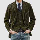 Spring Autumn Corduroy Blazer Casual Men's Jacket