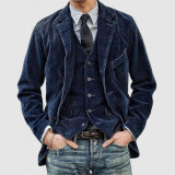 Spring Autumn Corduroy Blazer Casual Men's Jacket