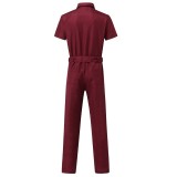 Men Casual Cargo Jumpsuit with waistband