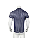 Men See-Through mesh sexy T-shirt