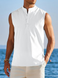 Spring Summer Men's Sleeveless Basic Shirt