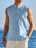 Spring Summer Men's Sleeveless Basic Shirt