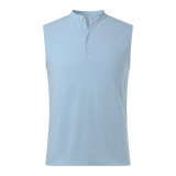 Spring Summer Men's Sleeveless Basic Shirt