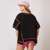 Summer Women's Loose Casual Tops Lobster Sequined Short-Sleeved Women T-Shirts
