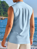 Spring Summer Men's Sleeveless Basic Shirt