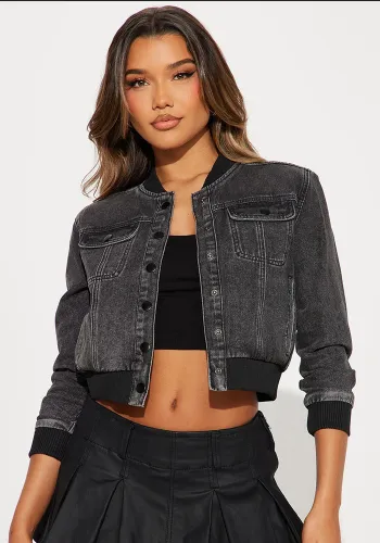 Autumn Fashion Long Sleeve Short Denim Jacket