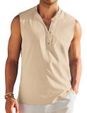 Spring Summer Men's Sleeveless Basic Shirt