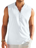 Spring Summer Men's Sleeveless Basic Shirt