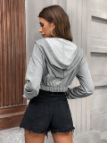 Women's Fashion Pocket Zipper Hooded Jacket