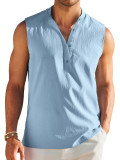 Spring Summer Men's Sleeveless Basic Shirt