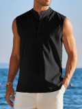 Spring Summer Men's Sleeveless Basic Shirt