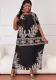 African Print Plus Size Casual Long Dress