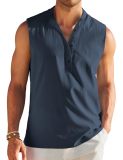 Spring Summer Men's Sleeveless Basic Shirt