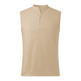 Spring Summer Men's Sleeveless Basic Shirt