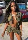 Women's Camouflage Pocket Irregular Sexy Two-Piece Short Skirt Set