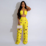 Women Sexy Top and Ripped Pants 2-piece Set