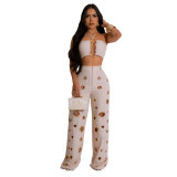 Women Sexy Top and Ripped Pants 2-piece Set