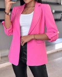 Women Fall/Winter Long Sleeve Solid Blazer