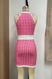 Women Sexy Sleeveless Houndstooth Dress