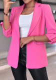 Women Fall/Winter Long Sleeve Solid Blazer