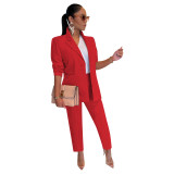 Women Blazer and Pants 2-piece Set