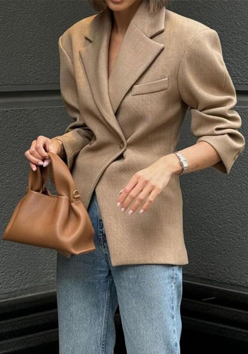 Autumn And Winter Women's Fashion Chic Solid Color Professional Blazer