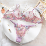 Sexy Ladies Embroidery Lace Bra Lingerie Set