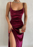 Spring Summer Fashion Sexy Slim Split Strap Dress